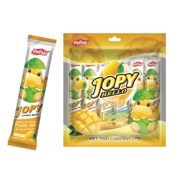 Kẹo Thạch Jopy Cây Nhỡ Bổ Sung Prebiotics – Vị Xoài 400g