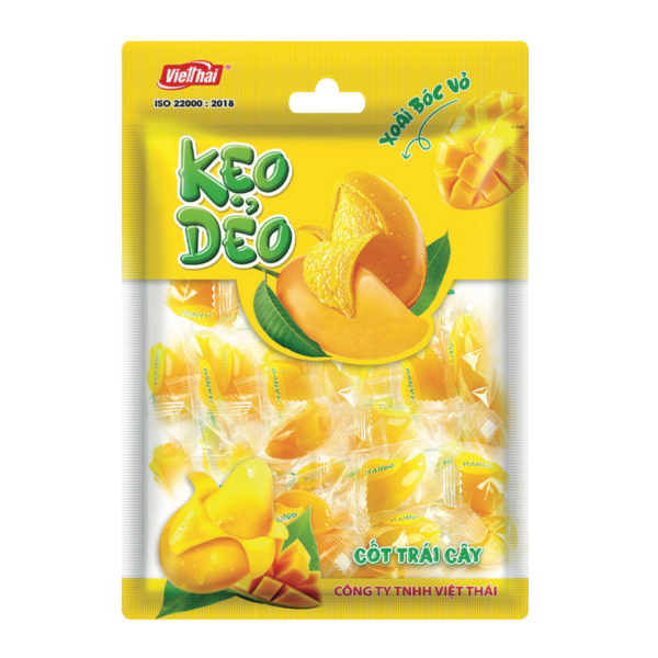 Kẹo Dẻo Cốt Trái Cây Bóc Bỏ – Xoài Chín 1kg